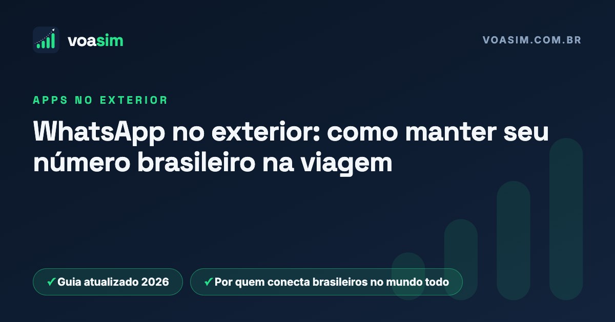 WhatsApp no exterior: como manter seu número brasileiro na viagem — guia VoaSim
